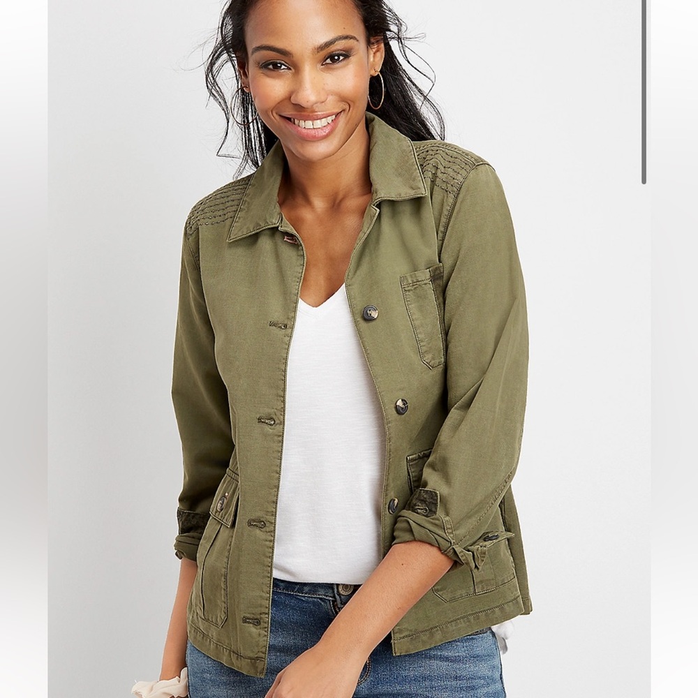 Maurices Olive Green Utility Jacket - Size XS